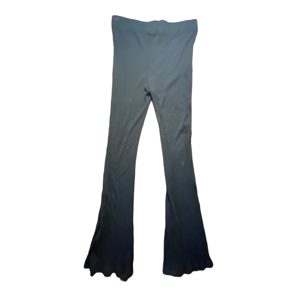 🗝 HIGH WAIST RIBBED FLARE LEGGINGS | Black | Size M 🗝